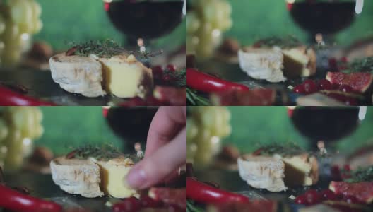 4k大盘子，刀取一块柔软的爱尔兰奶酪高清在线视频素材下载