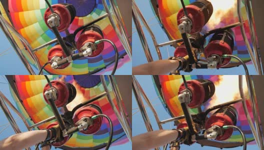 气球或浮空器在飞行过程中由燃气燃烧产生的热空气高清在线视频素材下载