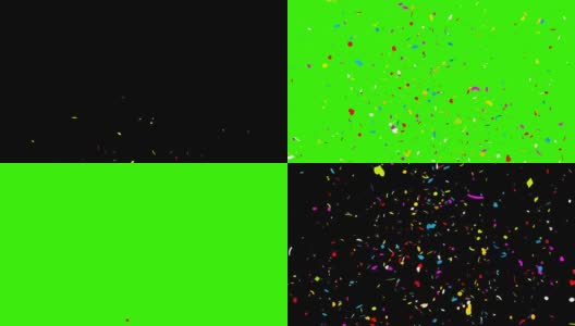 Colorful Confetti on Black Background高清在线视频素材下载