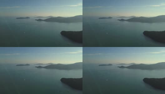 日落时间普吉岛海岸线视图航空全景4k泰国高清在线视频素材下载