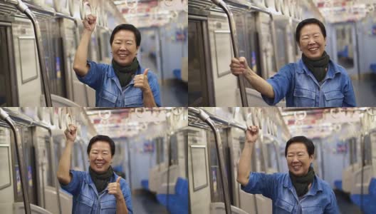 亚洲老年人利用公共交通工具做退休旅行旅行高清在线视频素材下载