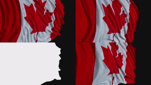 加拿大国旗迎风飘扬高清在线视频素材下载