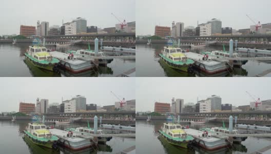 高清广角镜头。日本横滨的横滨湾。高清在线视频素材下载