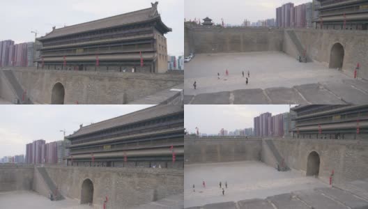 中国古代著名建筑——西安石城城墙高清在线视频素材下载