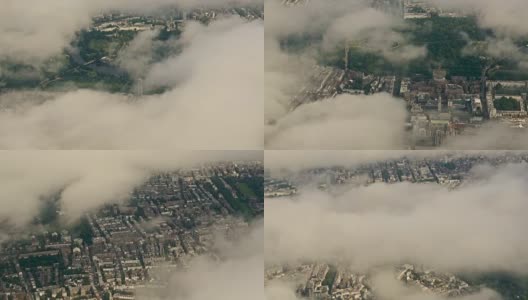 英国上空的云朵——空中拍摄的照片，英国伦敦市中心著名地标高清在线视频素材下载