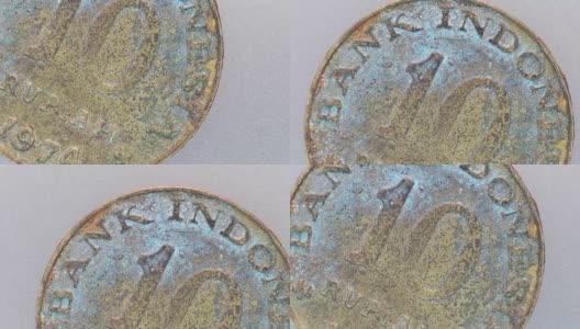 非常古老的硬币的特写高清在线视频素材下载