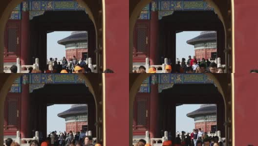 北京天坛景点出口大门高清在线视频素材下载