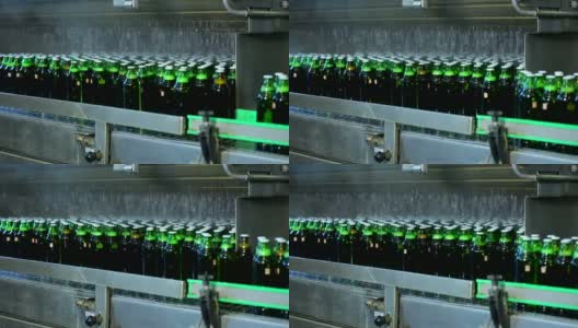 啤酒或苏打饮料工厂。生产自动化输送机。高清在线视频素材下载