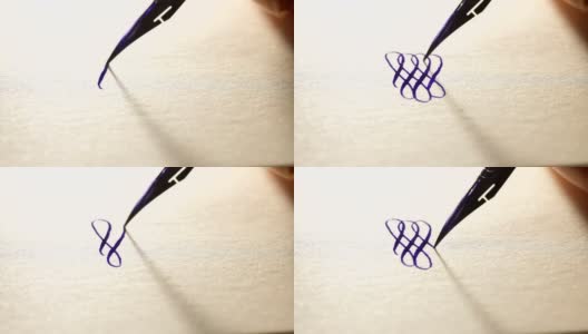 女性手笔书写书法标志高清在线视频素材下载