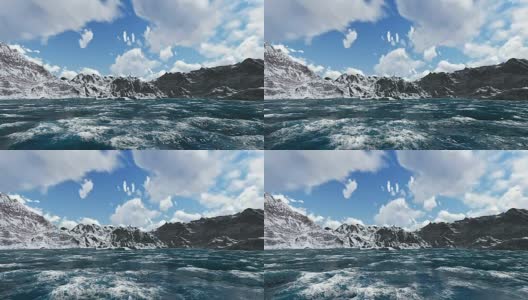 巨浪和雪山4K分辨率高清在线视频素材下载
