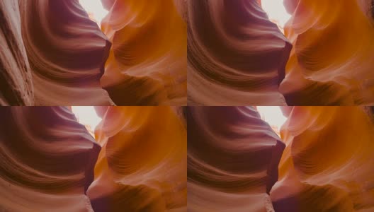 光滑的橙色砂岩岩石峡谷的石波高清在线视频素材下载