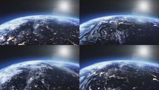 夜间地球的卫星图像高清在线视频素材下载