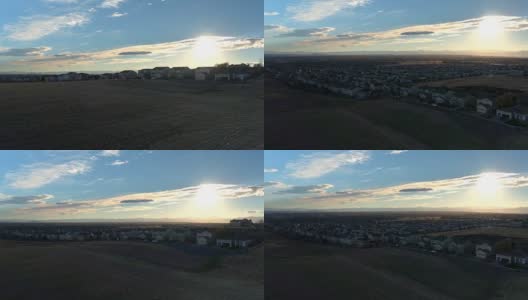 图片:美国丹佛市，宁静阳光的早晨，豪华郊区小镇的排屋高清在线视频素材下载