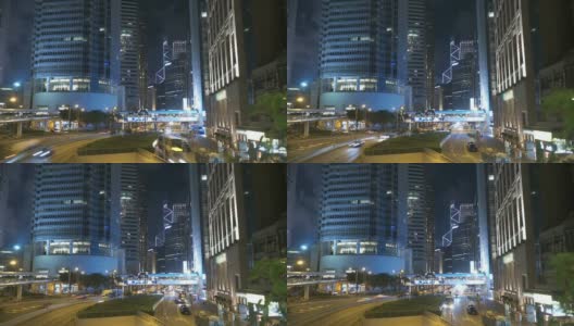 夜晚，汽车在城市道路上飞驰高清在线视频素材下载