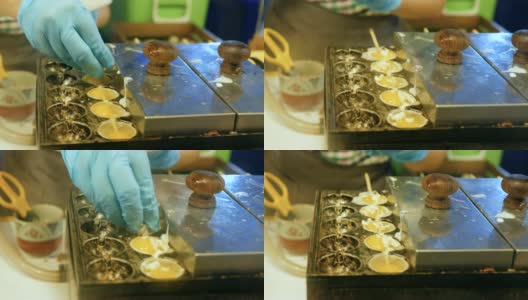 Asian Food : Fried quail eggs高清在线视频素材下载