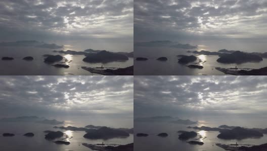 日落时分的渔场，福建霞浦，中国高清在线视频素材下载
