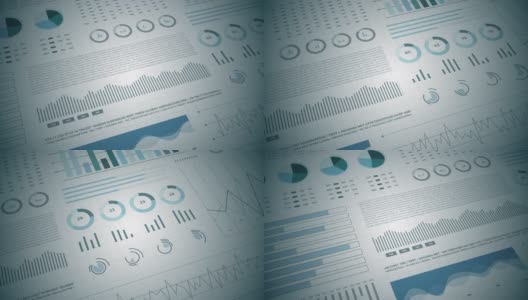 统计信息图表，金融市场数据，分析和报告，数字和图表。高清在线视频素材下载