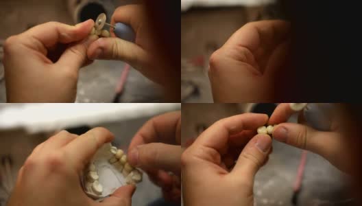 牙科技术员制作牙齿高清在线视频素材下载