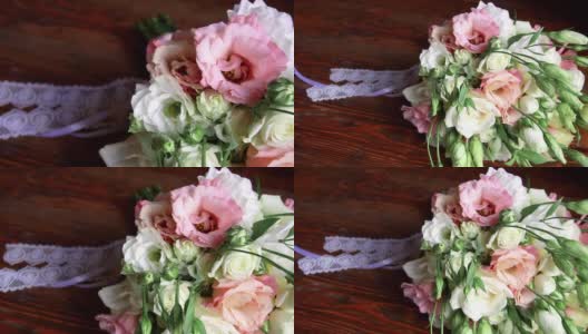 新娘手中的婚礼花束高清在线视频素材下载