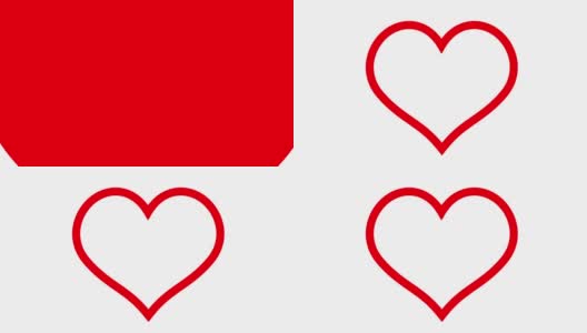 启动画面是一条绘制心形轮廓的实红色线。在白色的背景上。爱情、友谊、节日、婚礼的概念。情人节，七、牵挂。运动设计。形式,高清在线视频素材下载