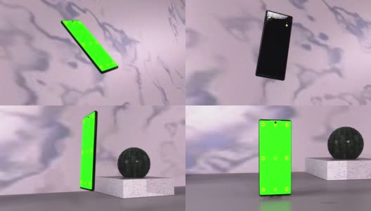 3D智能手机绿色屏幕视频概念高清在线视频素材下载