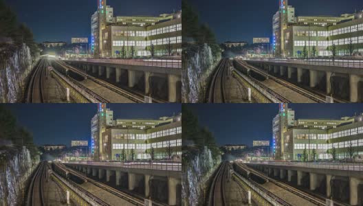 HD Time Lapse: Railroad Tracks at Night高清在线视频素材下载