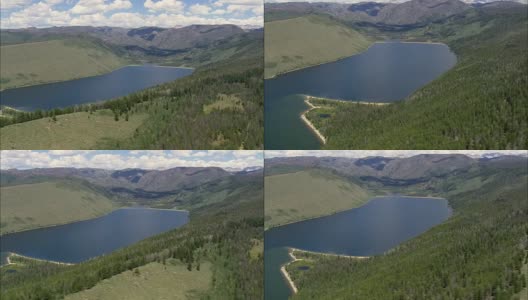 穿越柳树湖-鸟瞰图-怀俄明州，萨布莱特县，直升机拍摄，航空视频，电影，建立拍摄，美国高清在线视频素材下载