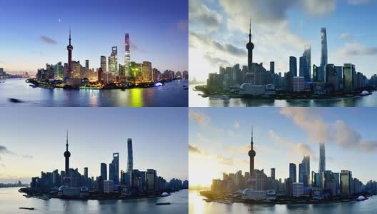 上海城市景观鸟瞰图，上海，中国高清在线视频素材下载