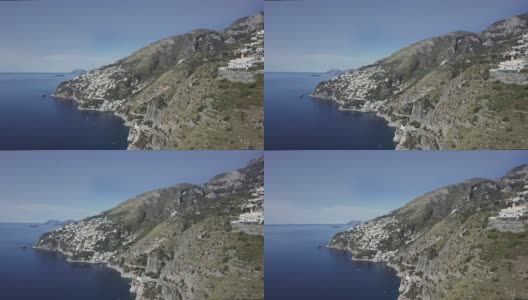 阿马尔菲海岸和索伦托半岛的无人机鸟瞰图高清在线视频素材下载