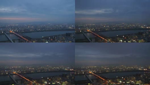 高清延时大阪市天际线高清在线视频素材下载