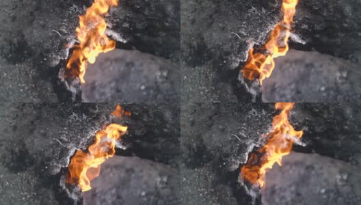 独特的自然现象，火焰明亮的Yanartas山高清在线视频素材下载