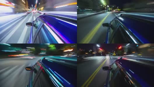 夜间驾车穿过布鲁克林-时光流逝高清在线视频素材下载