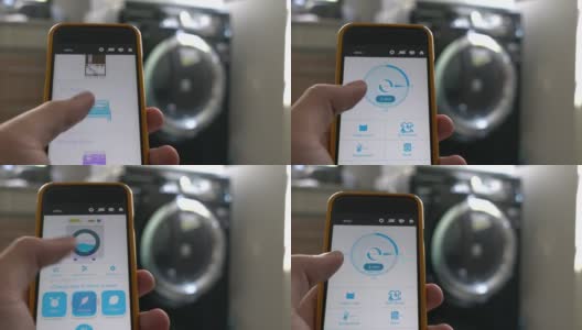 移动应用的家庭自动化和智能家居技术-智能清洗高清在线视频素材下载