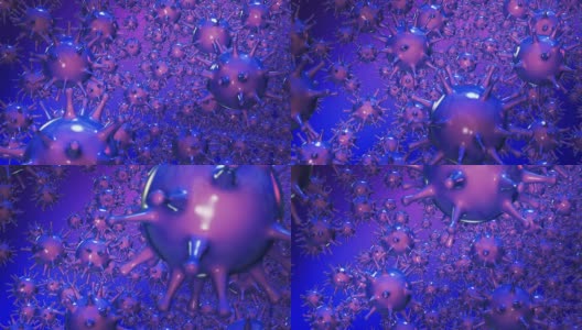 抽象病毒用紫色和蓝色表示高清在线视频素材下载