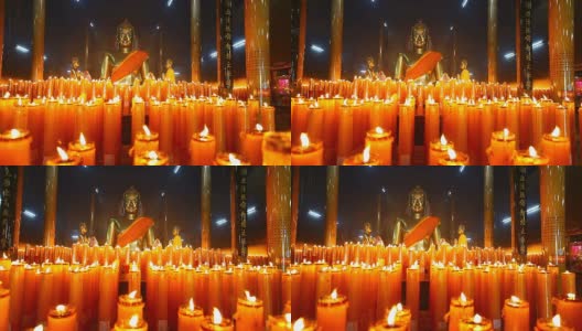 多莉:寺庙里的蜡烛佛像，高清1080P高清在线视频素材下载