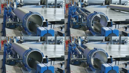 螺旋焊管成型机制造大型铝管空气管高清在线视频素材下载