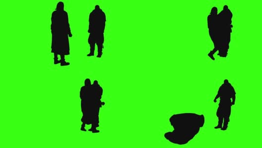 3d渲染动画-剪影的人的身体对抗在绿色屏幕上高清在线视频素材下载