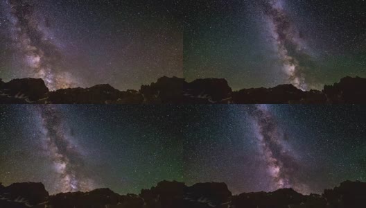 这是在意大利阿尔卑斯山的高海拔地区拍摄的壮观的银河和星空。时间流逝的视频。高清在线视频素材下载