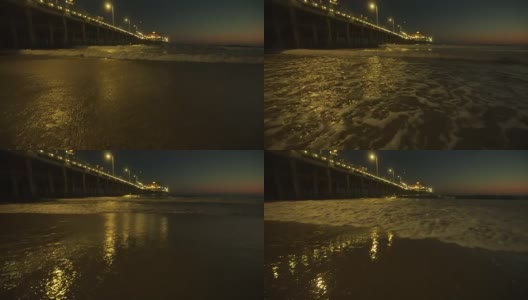 平静的海浪在码头高清在线视频素材下载