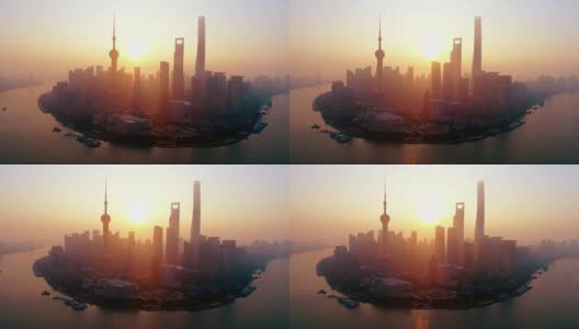 中国上海鸟瞰图高清在线视频素材下载