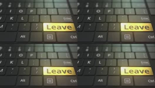 黑色的电脑键盘和金色的留置键高清在线视频素材下载
