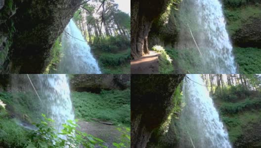 中北瀑布位于俄勒冈州的银瀑布州立公园高清在线视频素材下载
