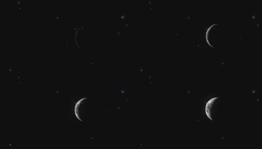 星夜中的朦胧月相概念- v2高清在线视频素材下载