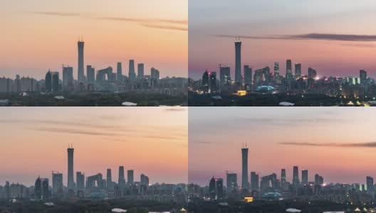 T/L HA PAN Downtown Beijing, Day to Night Transition / Beijing, China高清在线视频素材下载