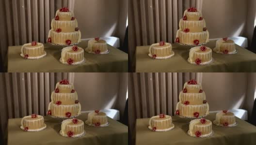 鲜花结婚蛋糕高清在线视频素材下载