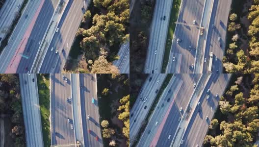 洛杉矶高速公路和格伦代尔的鸟瞰图高清在线视频素材下载