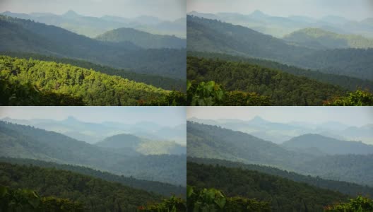 在泰国湄南山省的怀南当国家公园，随着山脉移动的云的时间流逝高清在线视频素材下载