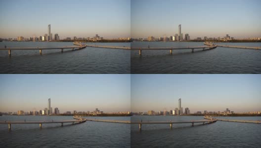 苏州城市天际线金鸡湖高清在线视频素材下载