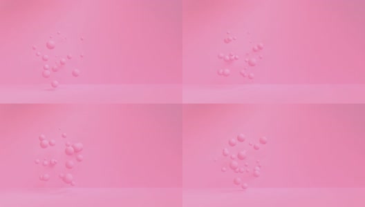4k动态图形设计抽象粉色三维几何形状循环动画背景高清在线视频素材下载