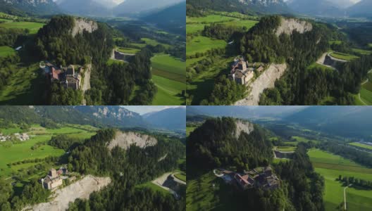 鸟瞰瑞士Tomils村高清在线视频素材下载